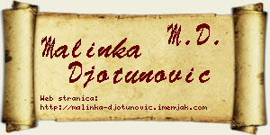 Malinka Đotunović vizit kartica